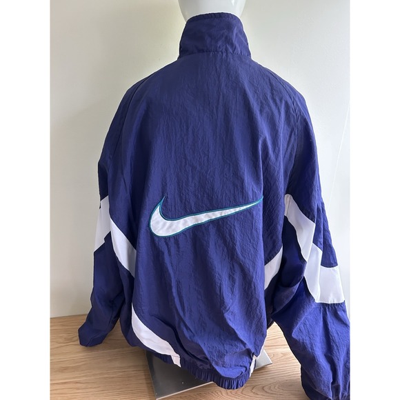 VTG‎ Vintage 90s Nike Nylon Track Suit Set in Blue Teal & White - Size L 14 16 - Picture 7 of 12
